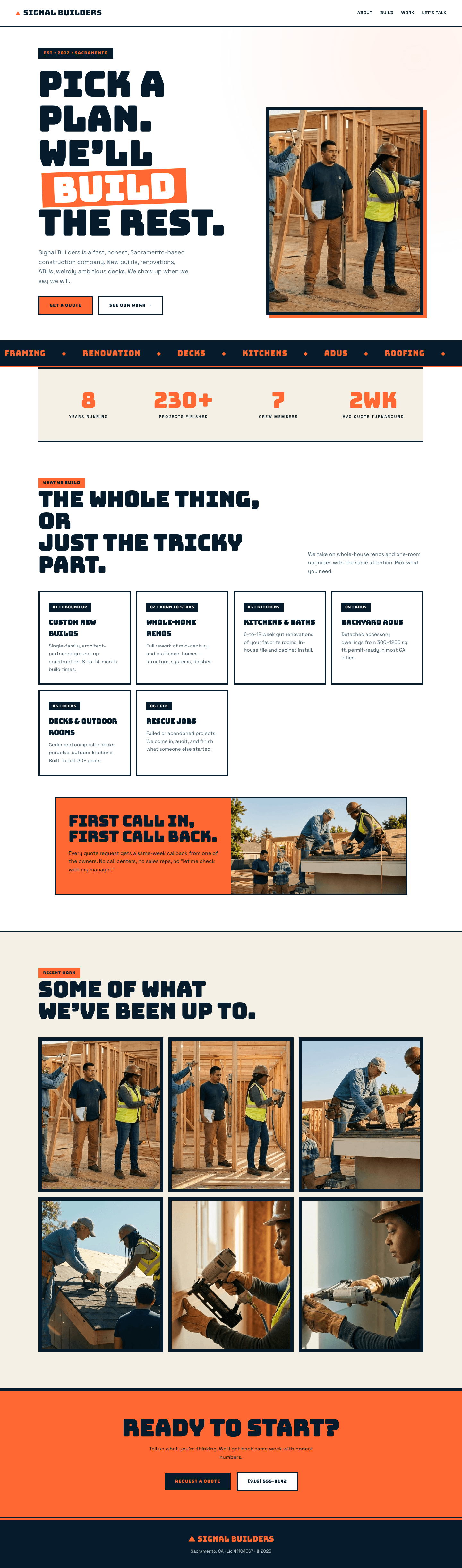 Signal Builders template preview