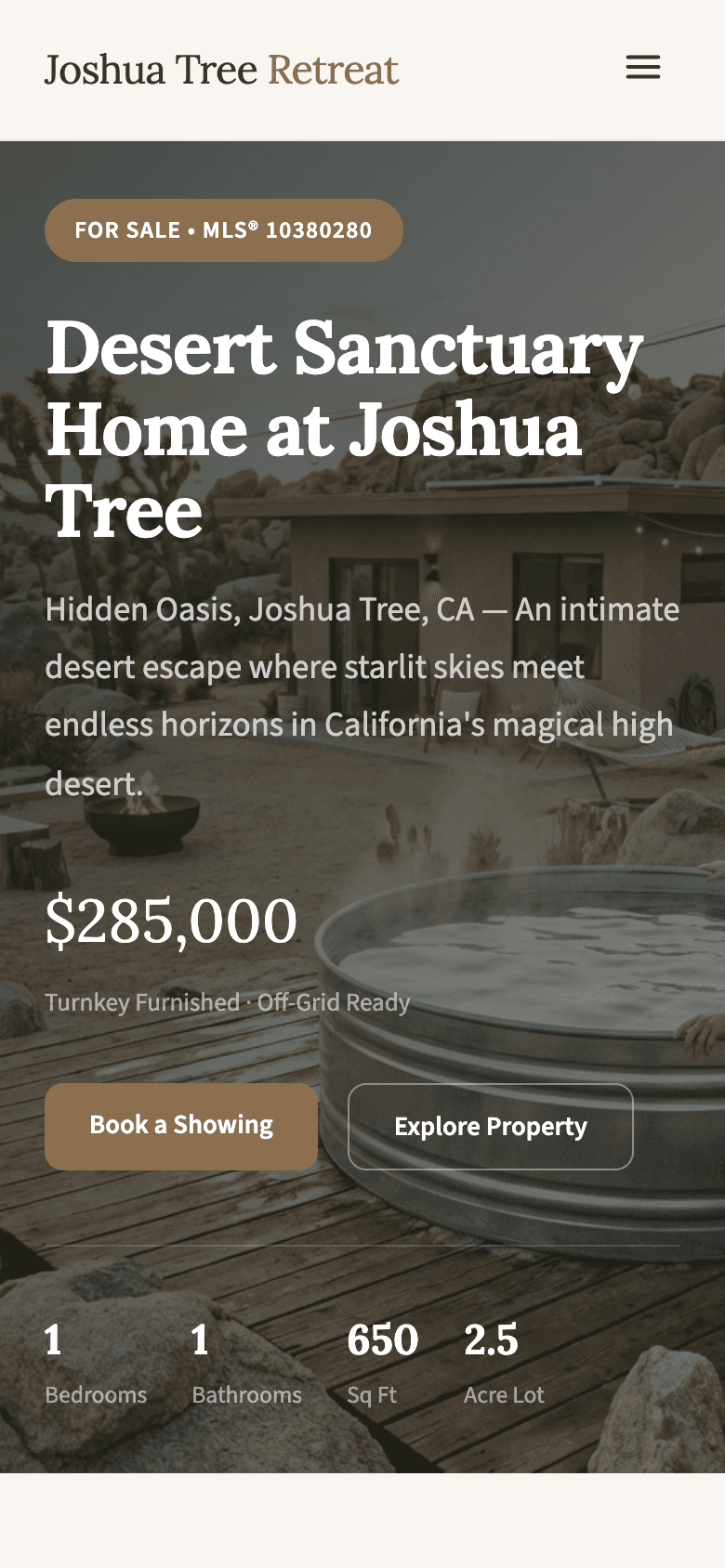 Joshua Tree mobile preview