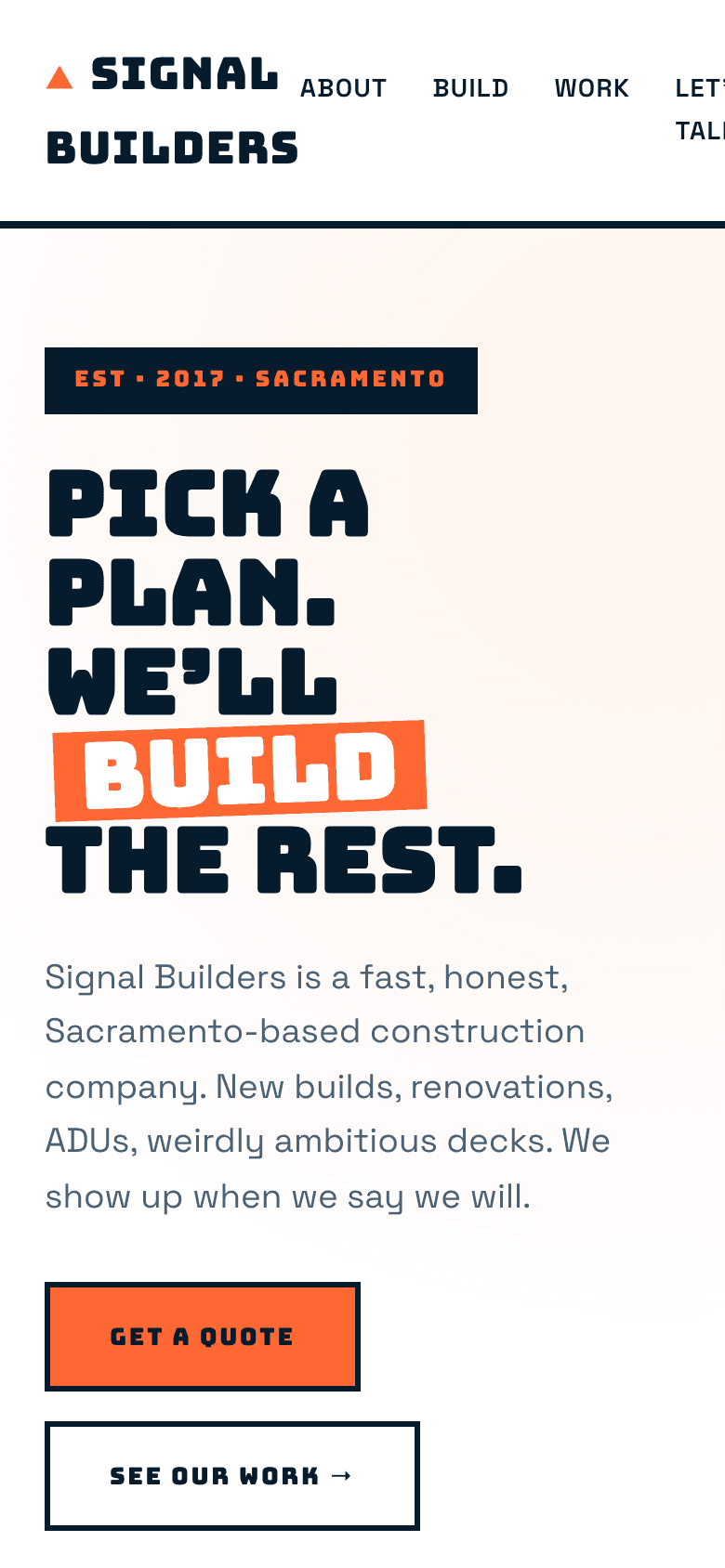 Signal Builders mobile preview