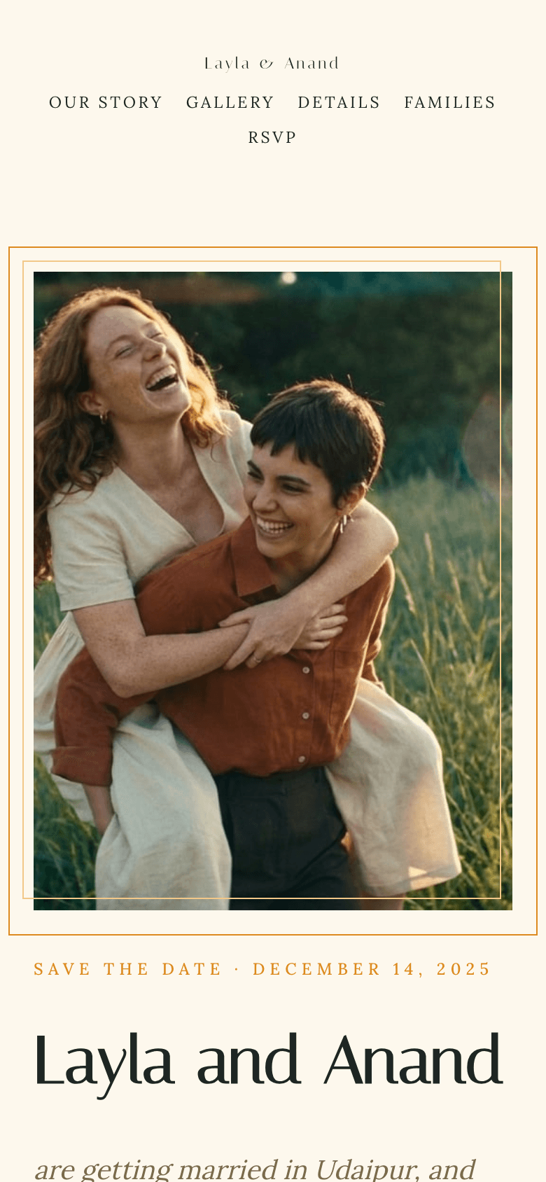 Layla & Anand mobile preview