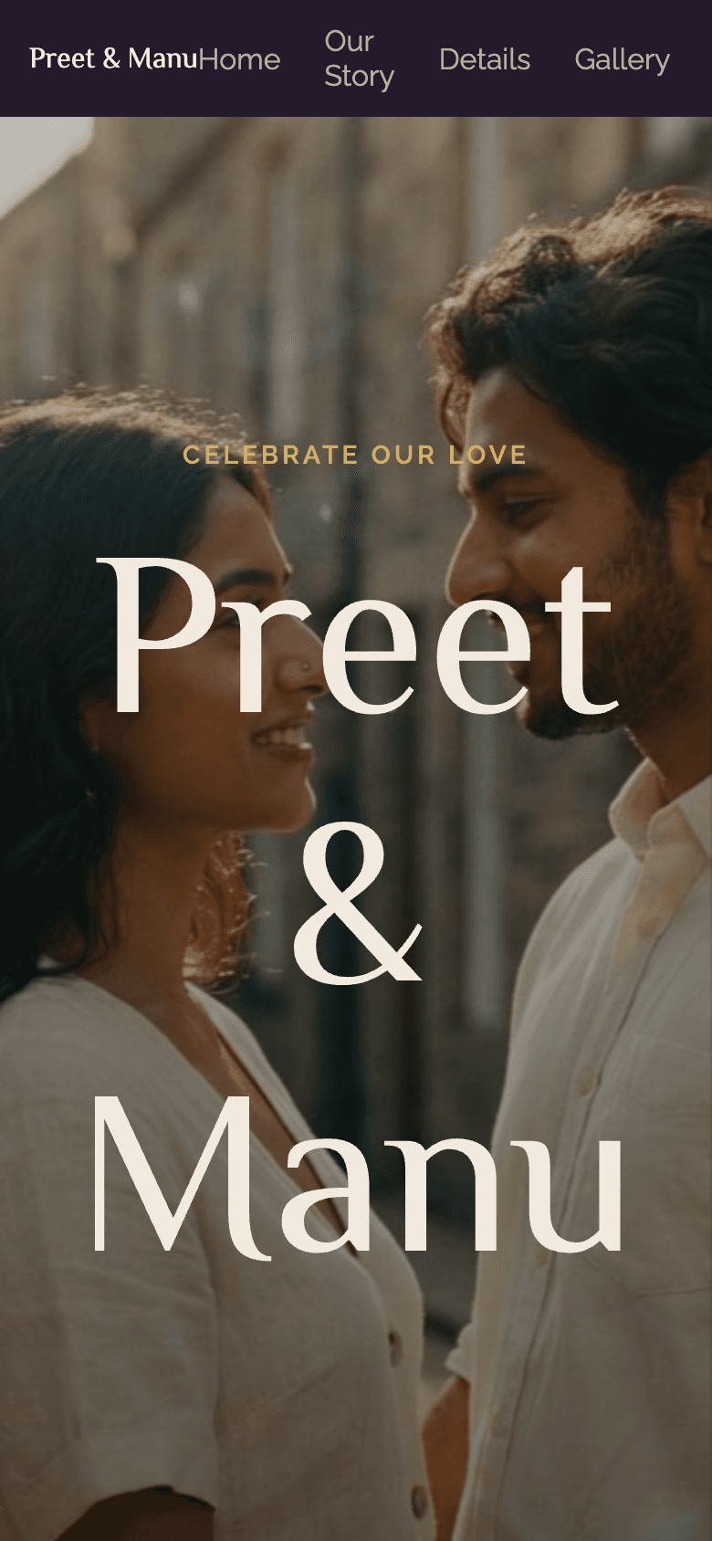 Preet & Manu mobile preview